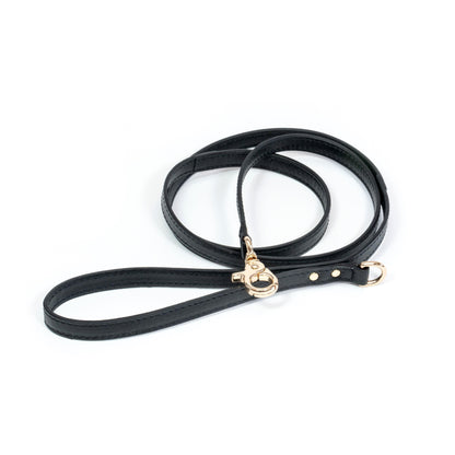 Leather Dog Leash Tino Black - Bechiva