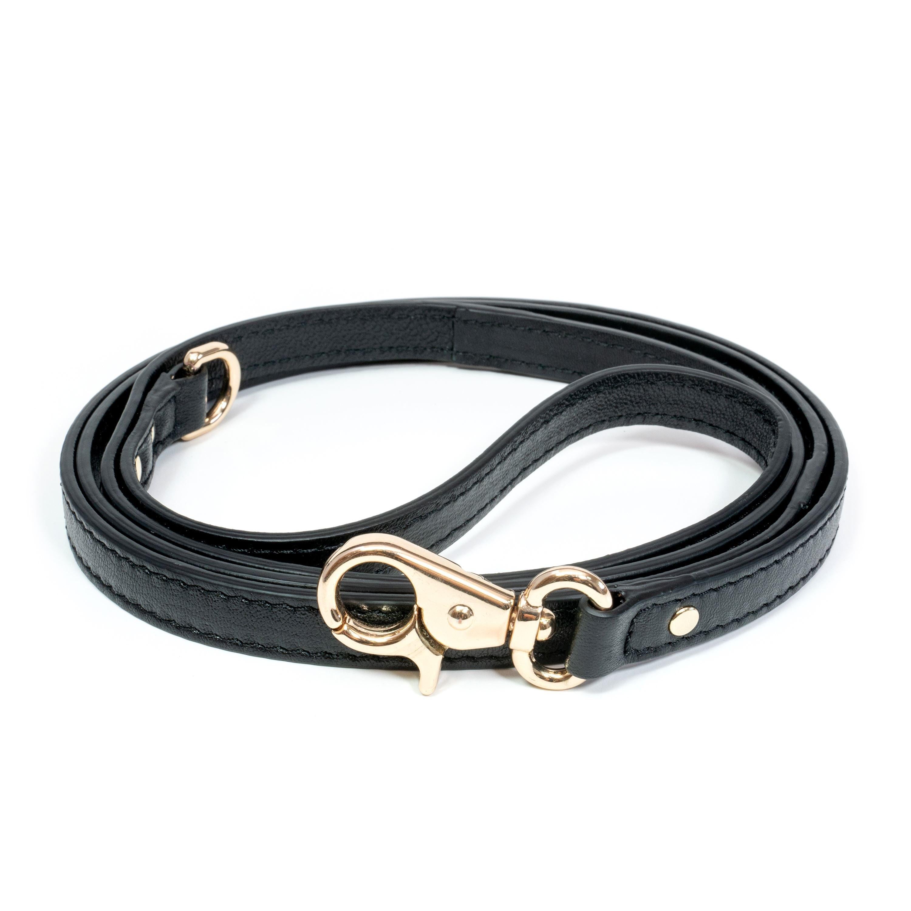 Leather Dog Leash Tino Black - Bechiva