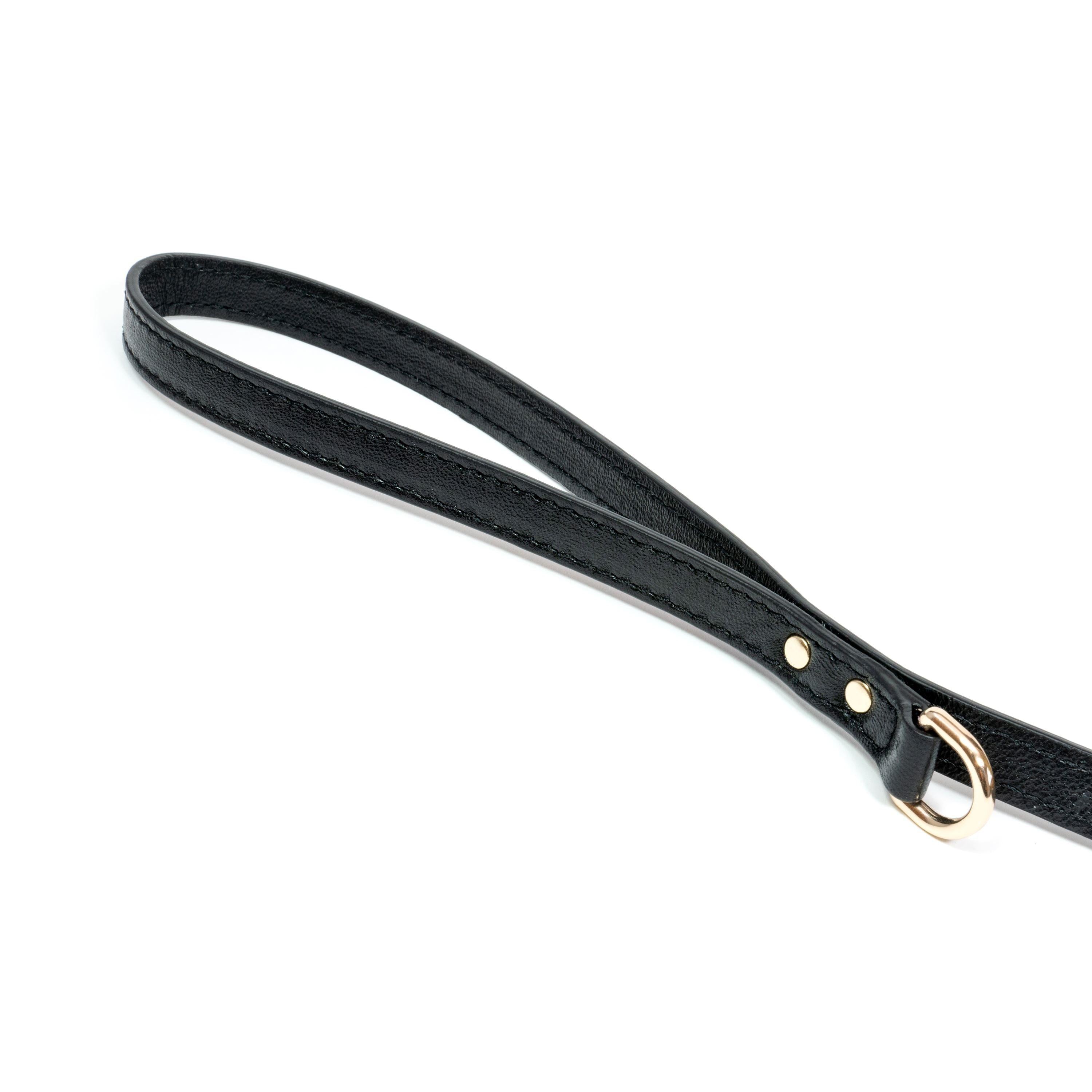 Leather Dog Leash Tino Black - Bechiva