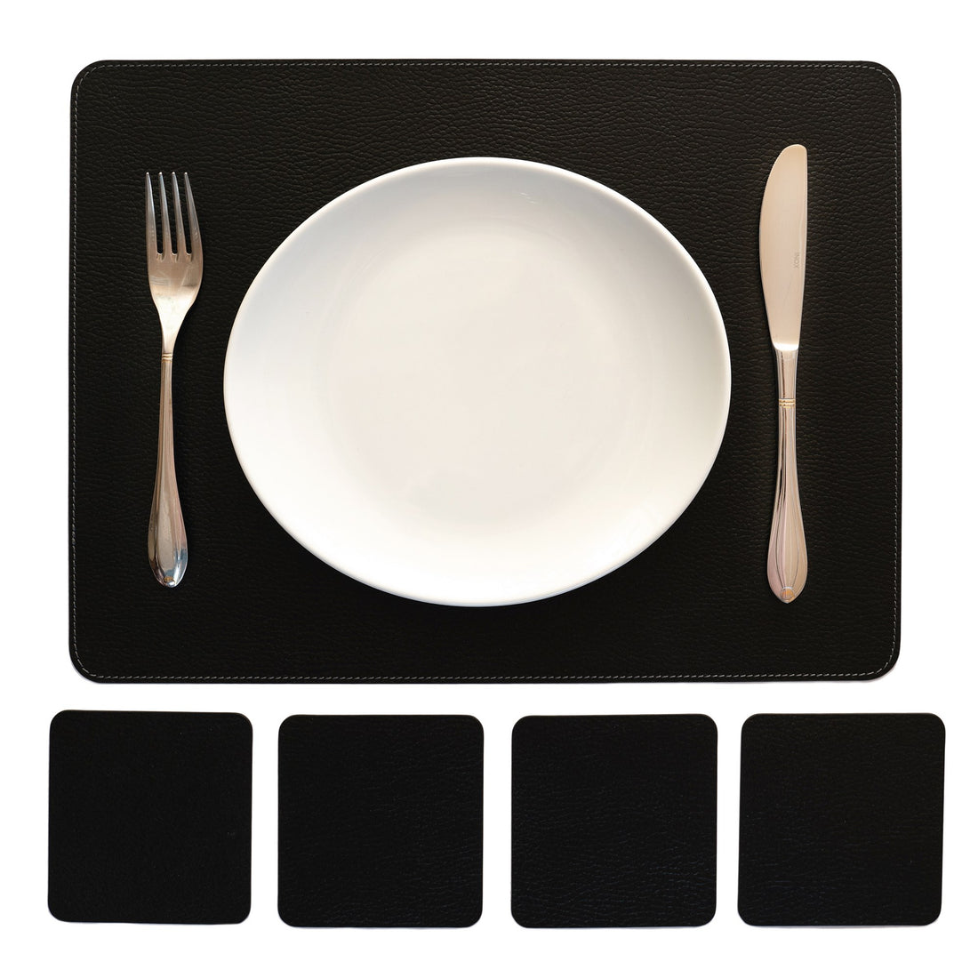 Recycled Leather Placemats Black 45x35