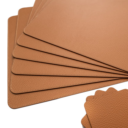 Recycled Leather Placemats Cognac 45x33