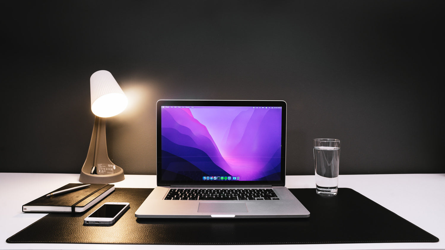 Recycled Leather Desk Mat Black