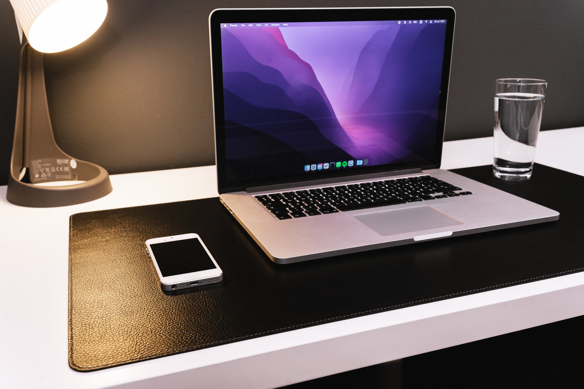 Recycled Leather Desk Mat Black
