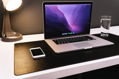 Recycled Leather Desk Mat Black
