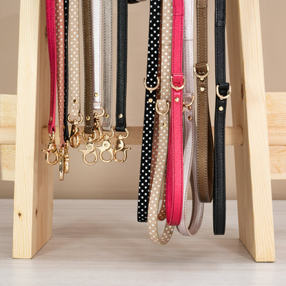 Leather Dog Leash Tino Silver Rose