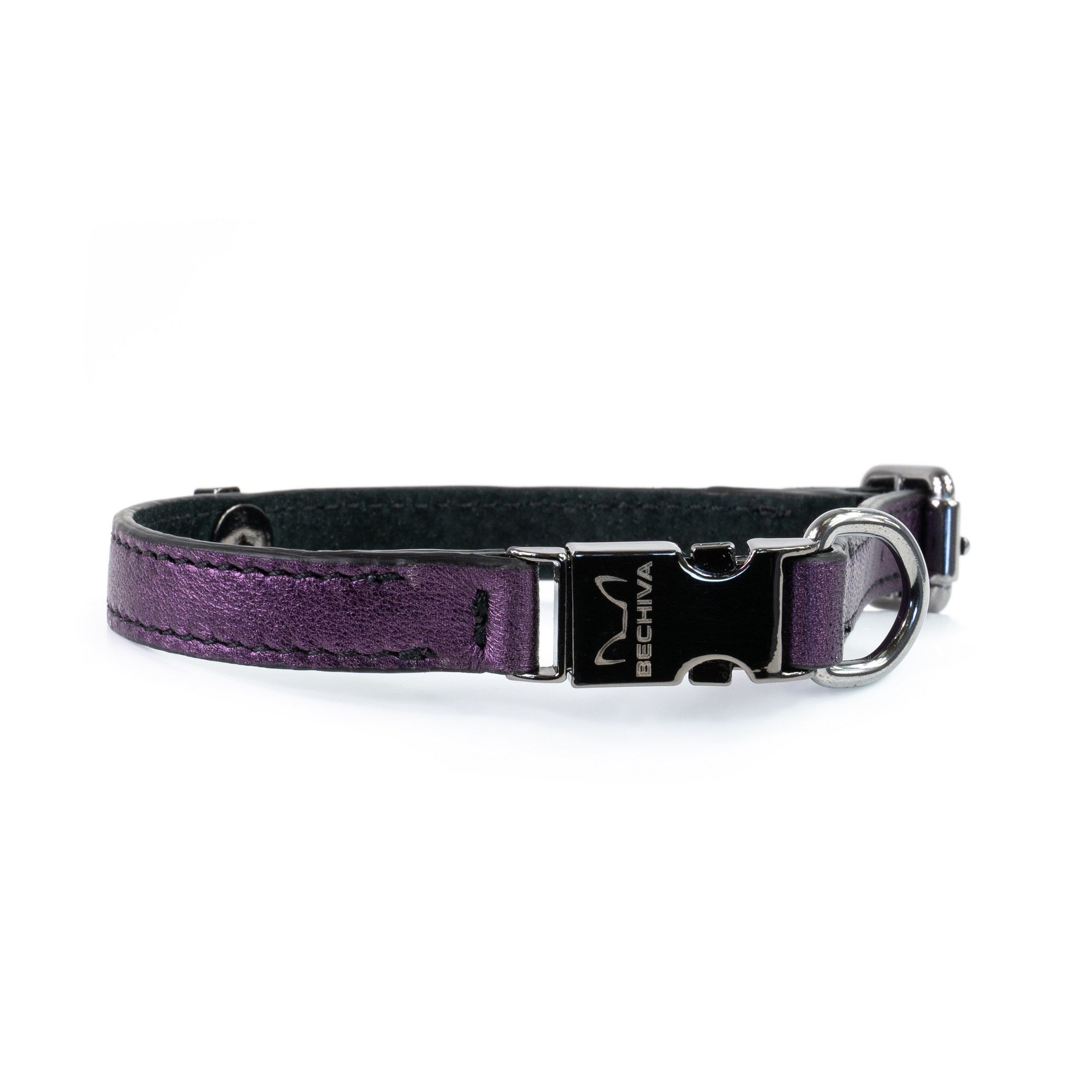 Leather Dog Collar Tino Purple